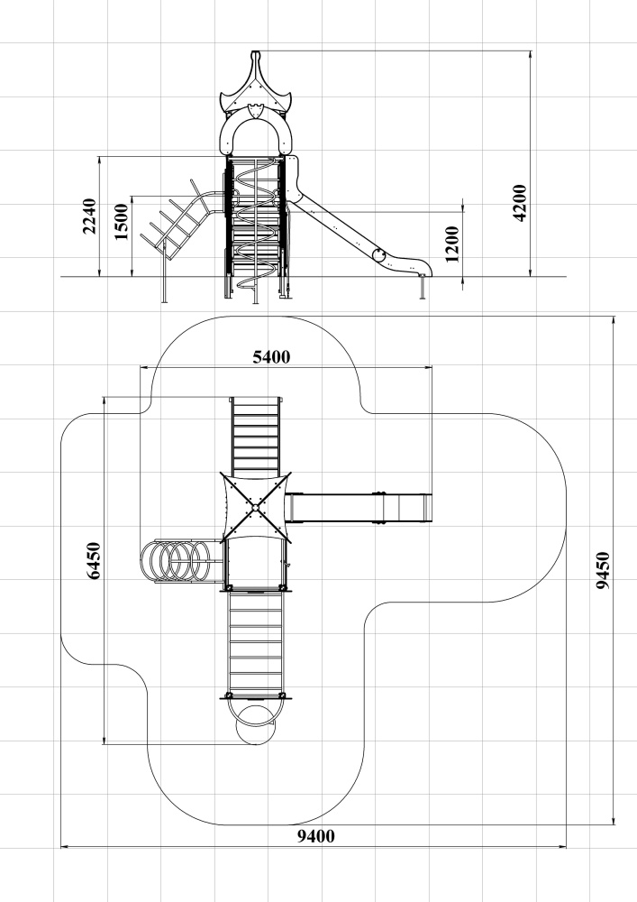 ДИК 1.251-ДЕРЕВО Детский игровой комплекс Н=1500