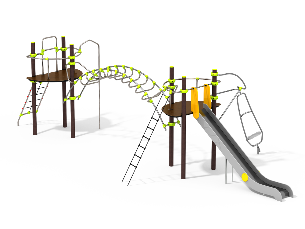 УК 7.203.11 Две башни с горкой и  рукоходом цинк