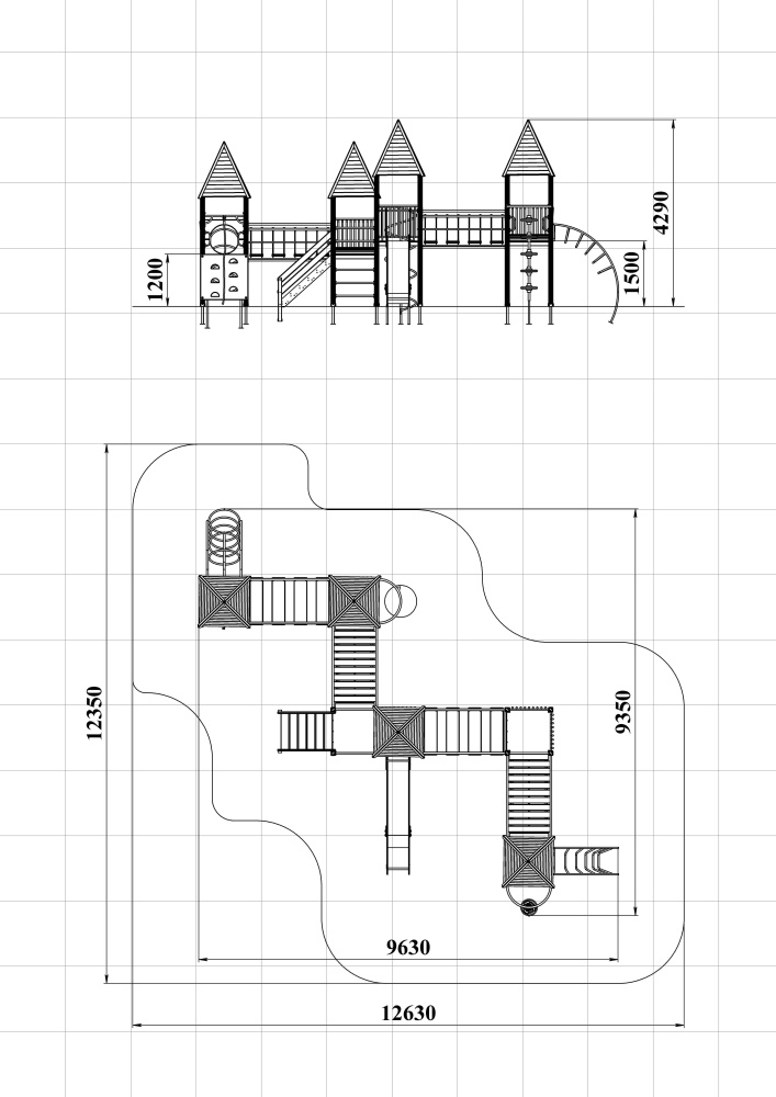 ДИК 4.16-ДЕРЕВО Детский игровой комплекс Н=1500 мм