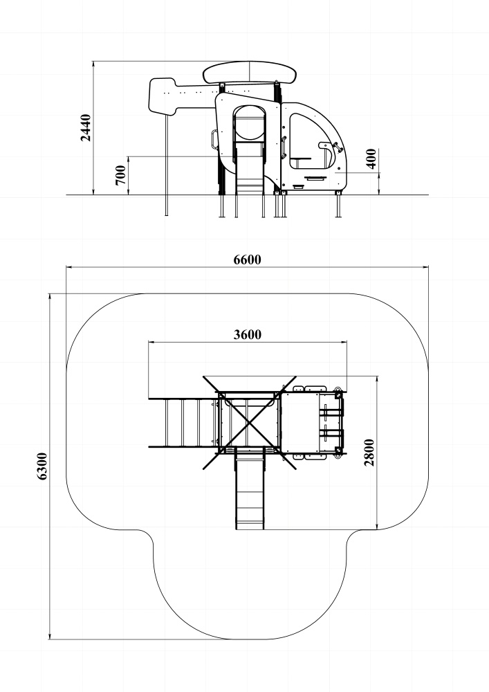 МФ 4.122 Военный вертолет с горкой Н=700 мм