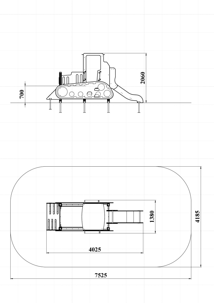 МФ 4.101-ДПК Бульдозер с горкой Н=700 мм
