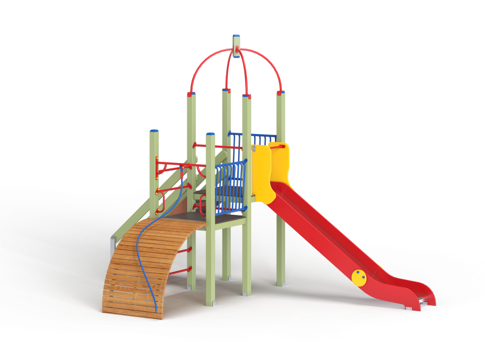 ДИК 1.225-ДЕРЕВО Детский игровой комплекс Горка с трапом Н=1500