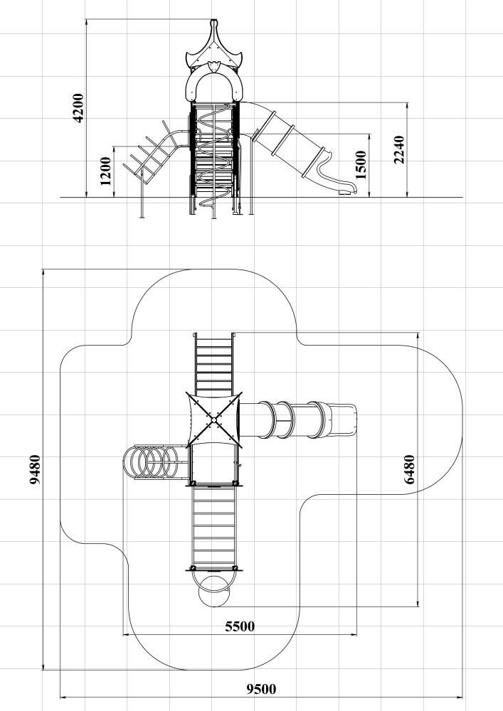 ДИК 1.253-ДПК Детский игровой комплекс Н=1500