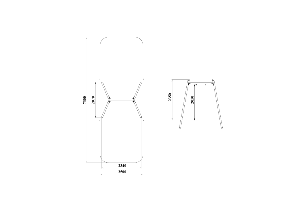 ДИО 1.401.11 Рама одинарных качелей