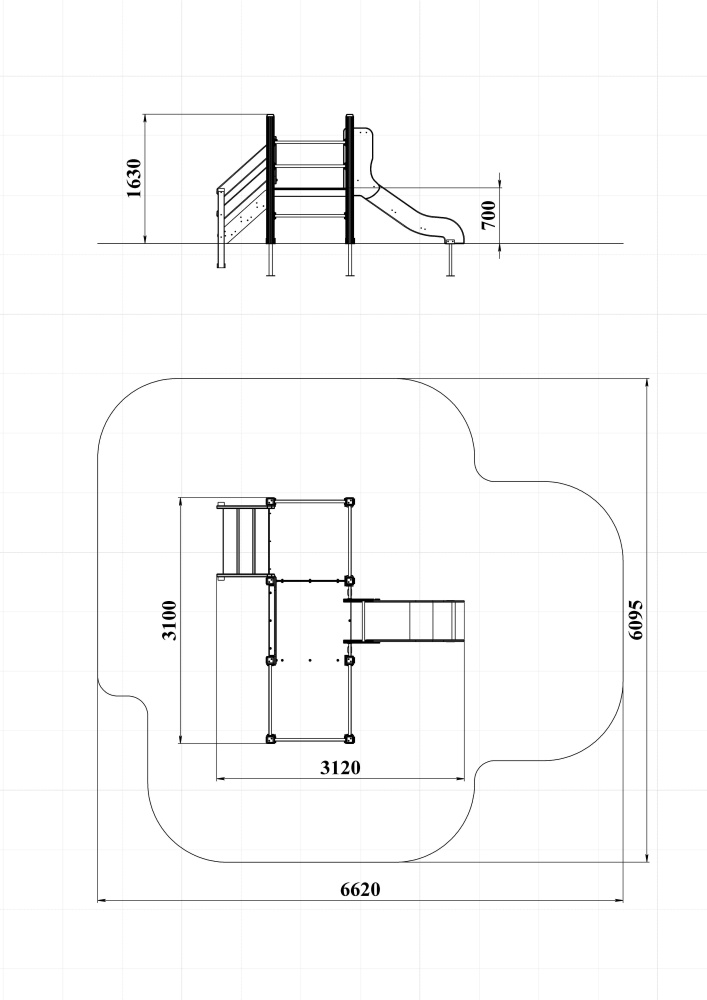 ДИО 5.022-ДЕРЕВО Манеж с горкой Н=700мм