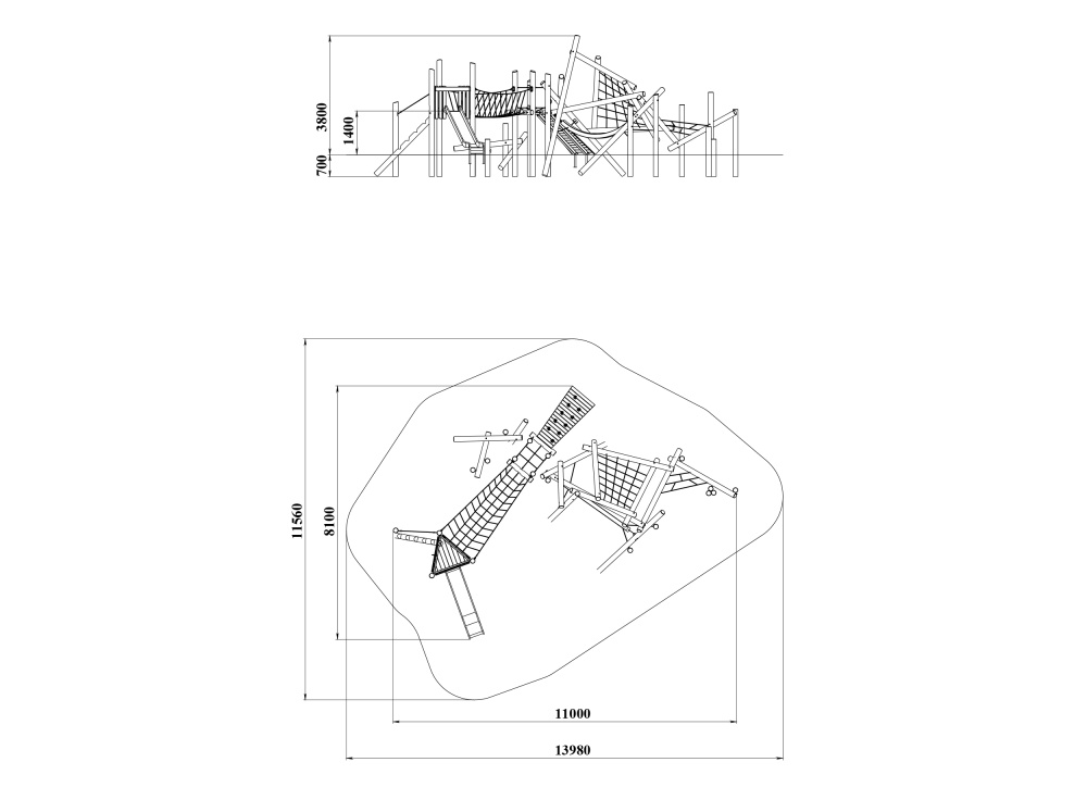 ДП 3.169 Комплекс из бревен с горкой и сетками