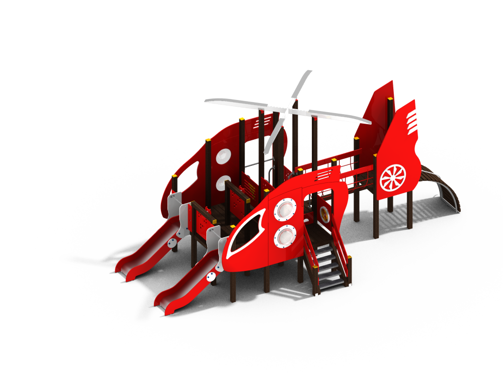 ДИК 2.38 Детский игровой комплекс Вертолет с двумя горками