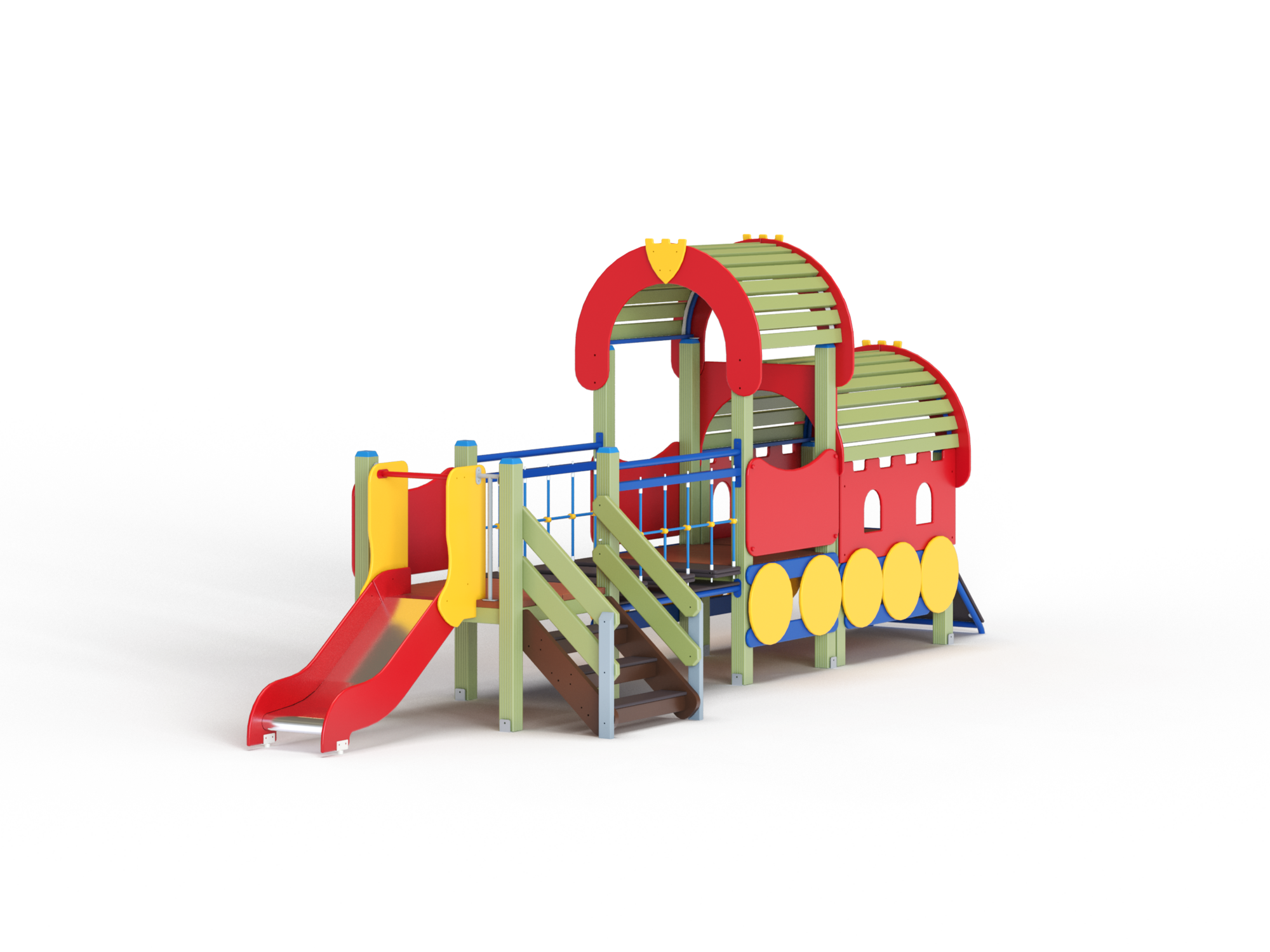 МФ 4.061-ДЕРЕВО Локомотив с 1 вагоном и горкой Н=700 мм