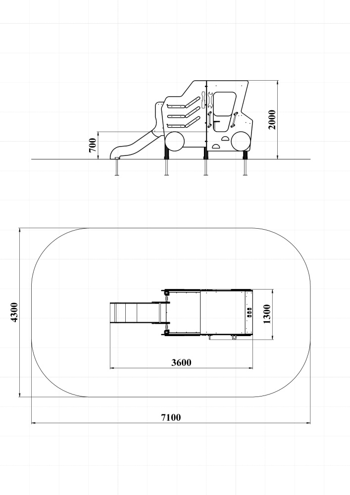 МФ 4.11-ДПК Самосвал с горкой Н=700 мм