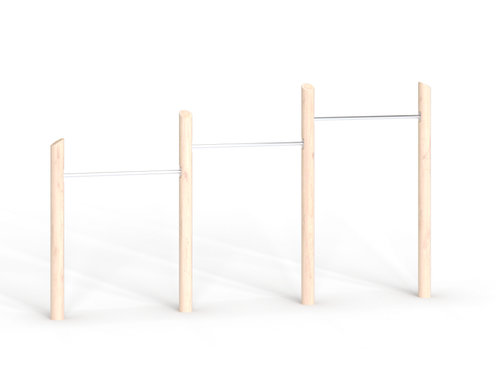 ДП 7.32 Турник тройной на бревнах