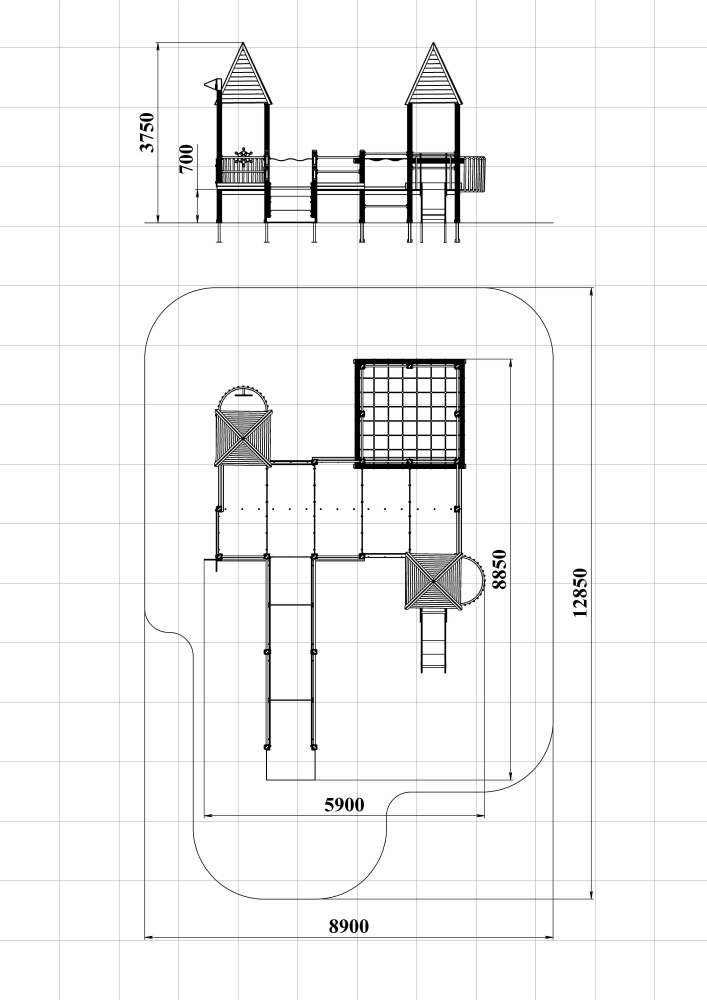ДИК 3.22-ДЕРЕВО Детский игровой комплекс Н=700 мм