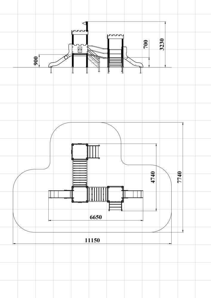 ДИК 3.175-ДПК Детский игровой комплекс Н=900 мм, Н=700 мм