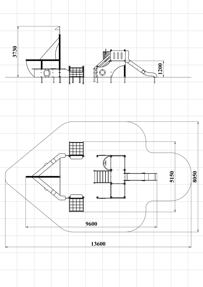 ДИК 3.091 Детский игровой комплекс граффити Н=1200 мм