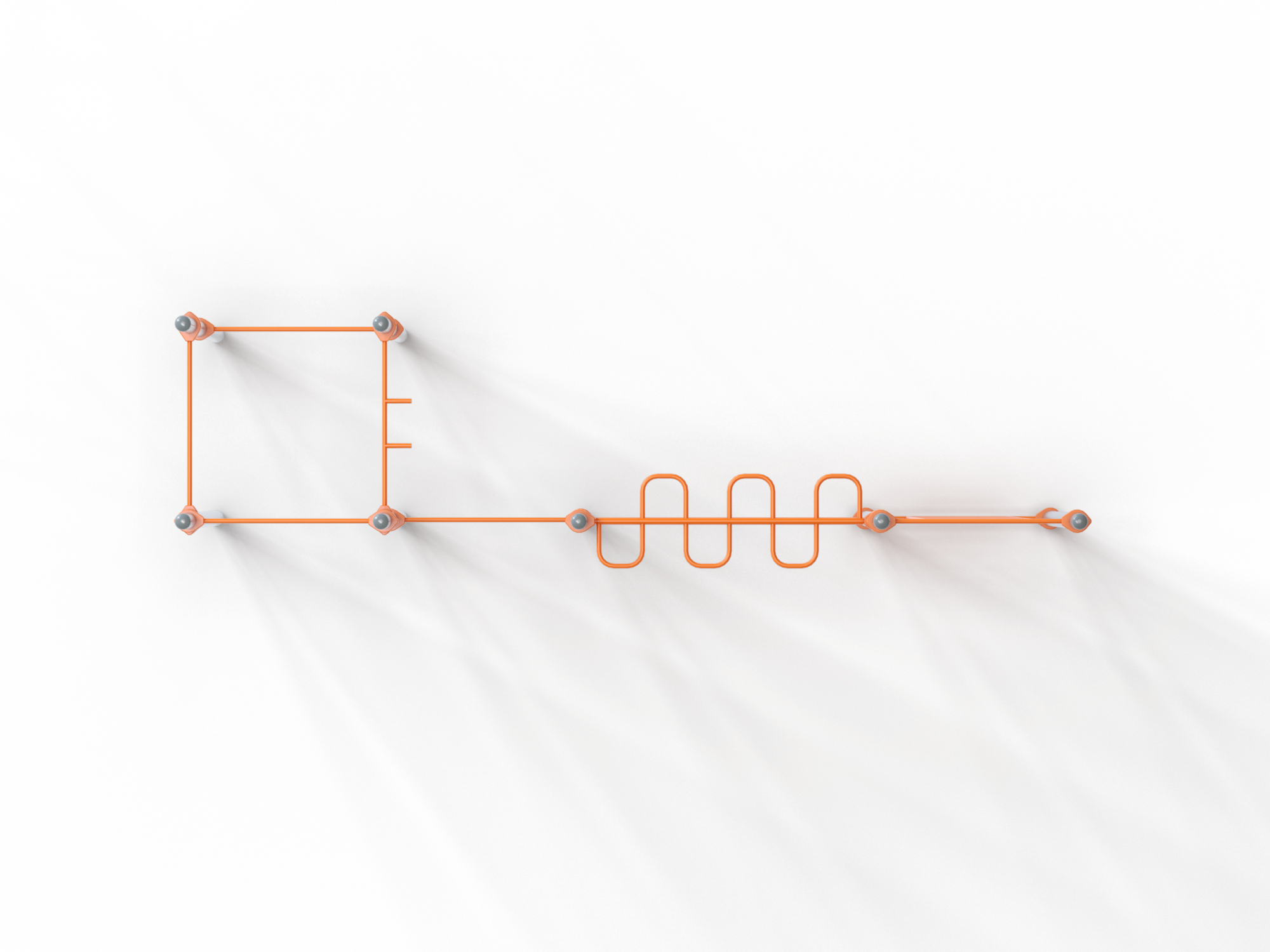 СО 7.04 Рукоход-змейка, шведская стенка, четыре турника классического хвата и один турник Молоток