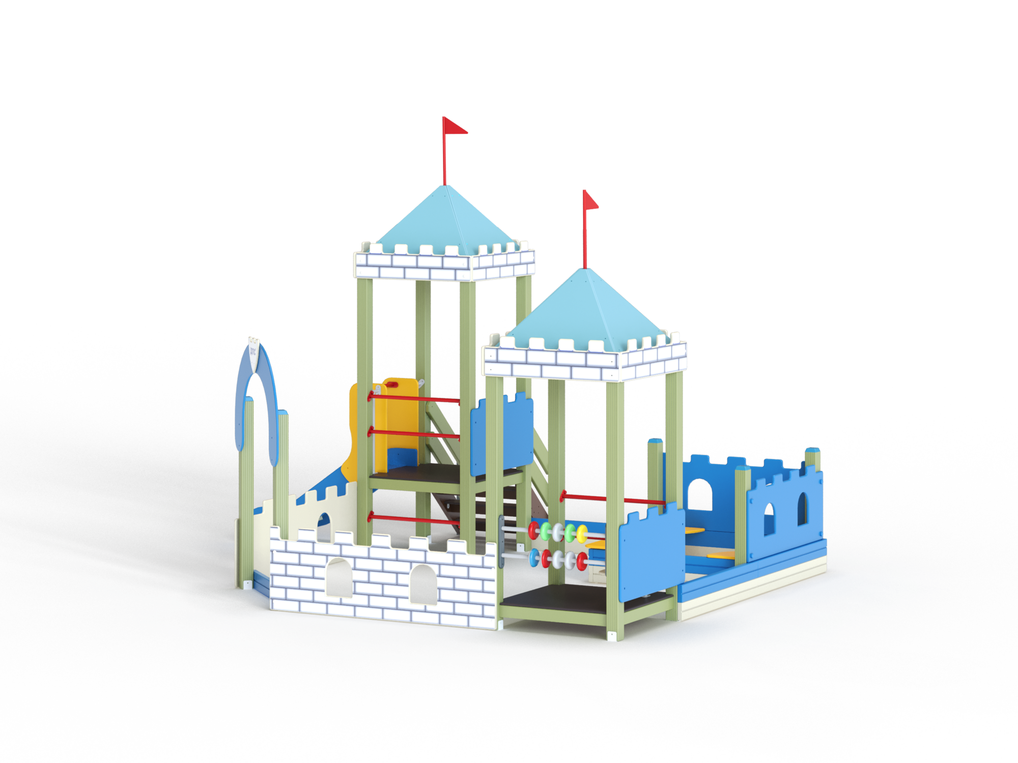 МФ 3.232 Песочный дворик с горкой Н=700 мм