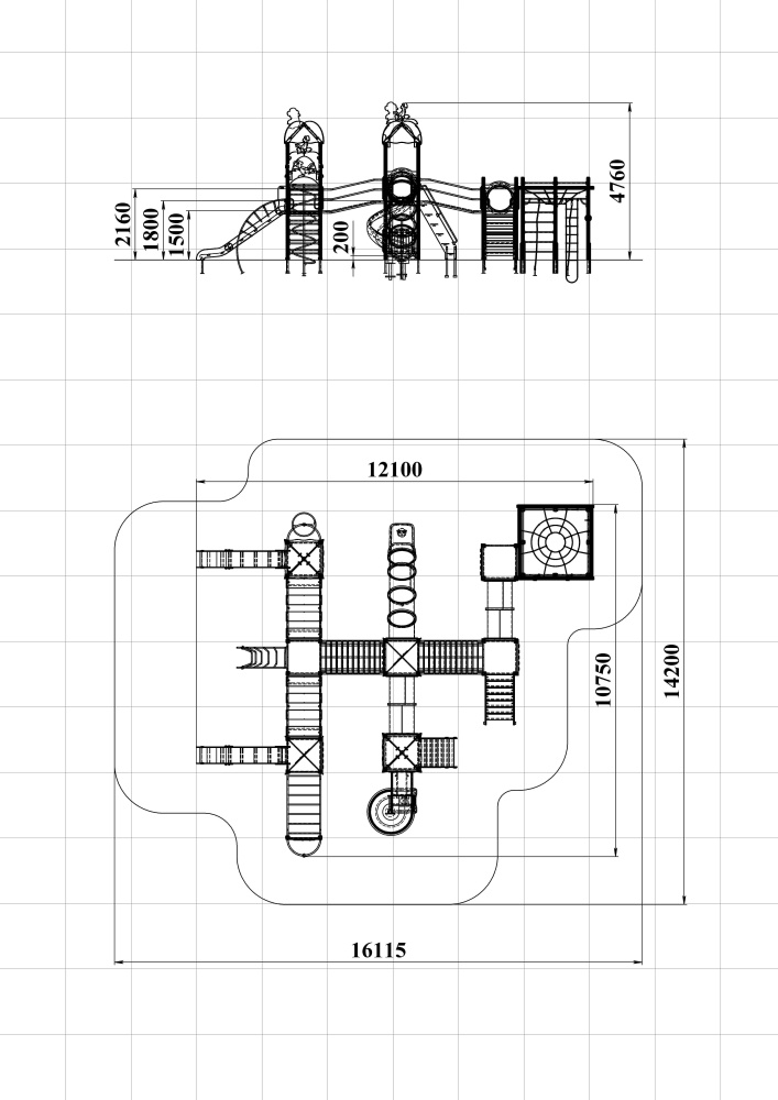 ДИК 9.202-ДЕРЕВО Детский игровой комплекс Н=1500 мм, 1800 мм