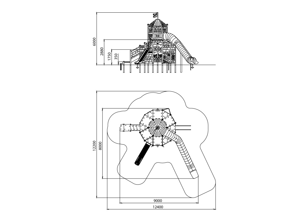 УК 7.811.11 Замок башня с горкой цинк