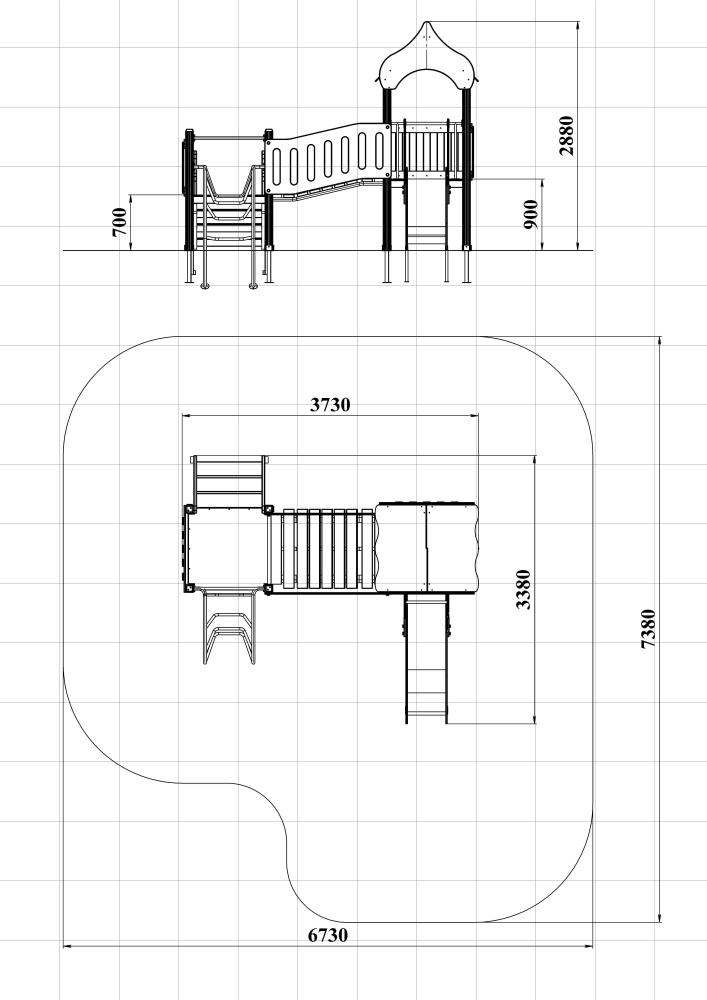 ДИК 2.083-ДПК Детский игровой комплекс Н=900 мм