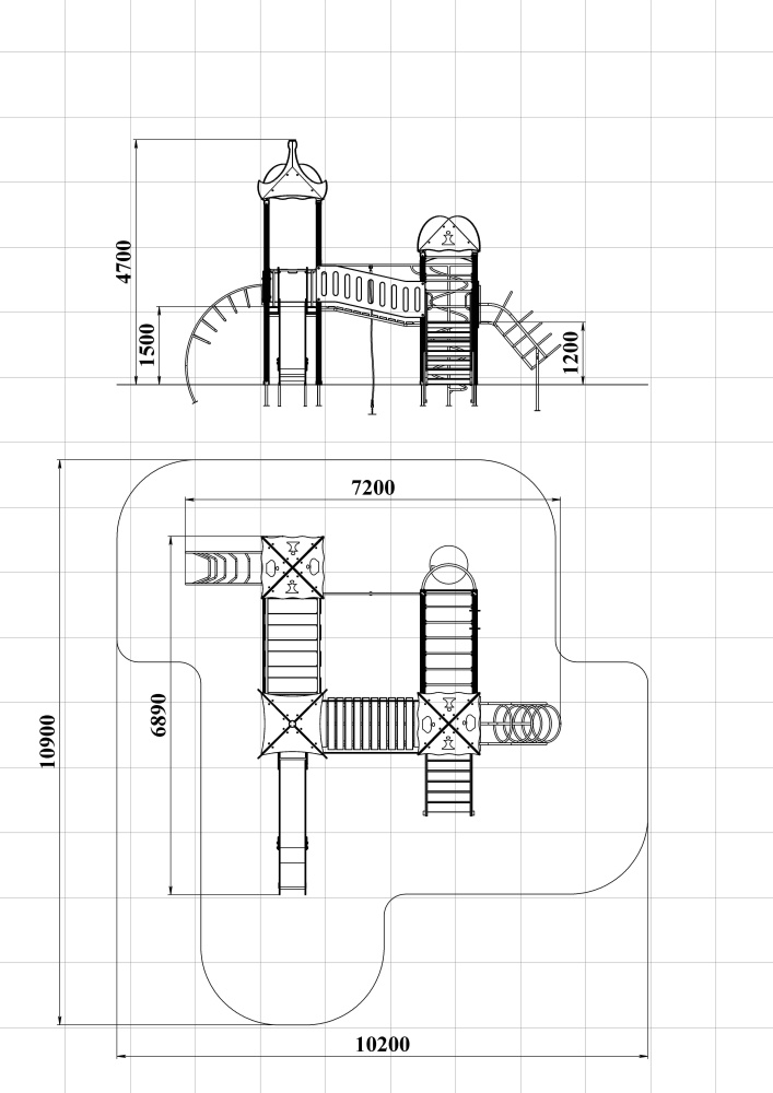 ДИК 3.212 Детский игровой комплекс Н=1500 мм граффити