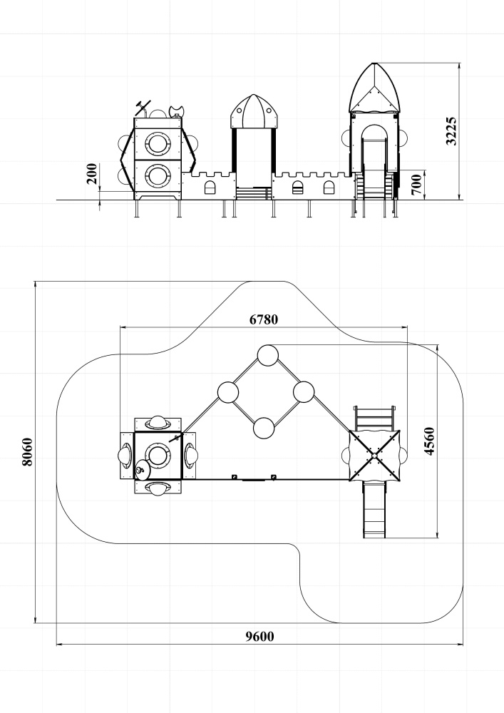 МФ 3.48-ДПК Песочный дворик с горкой Н=700 мм