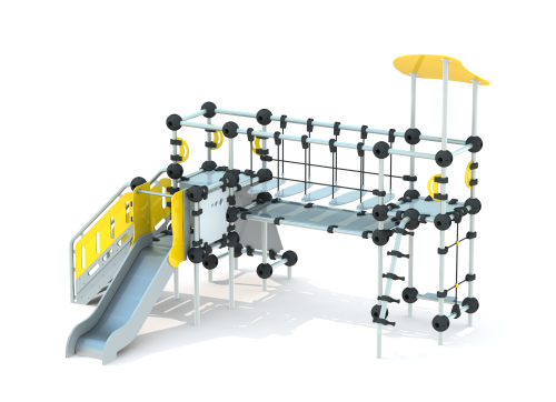 УК 7.506.11 Комплекс с горкой и высоким мостиком цинк