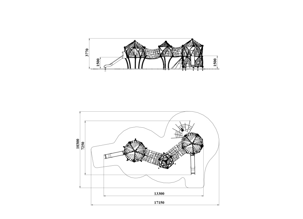 УК 7.435 Три домика с мостами и горками