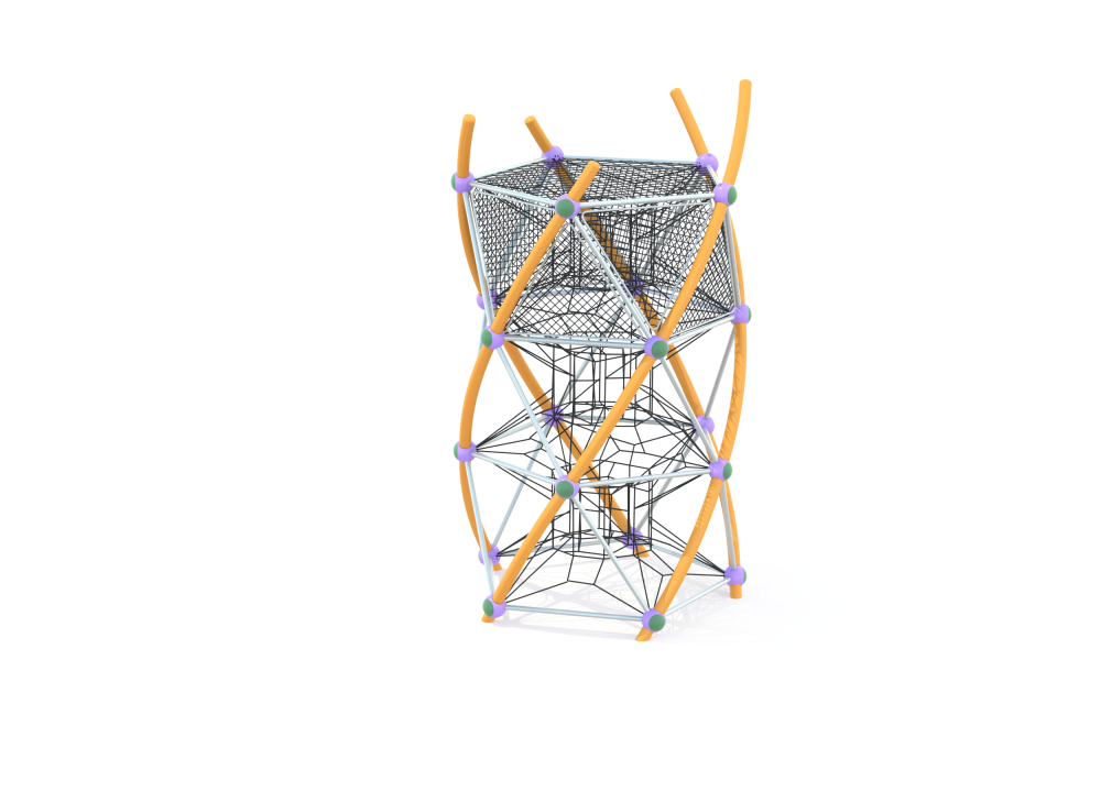 УК 7.451.11 Башня три этажа с сетками нерж и пор.окрас