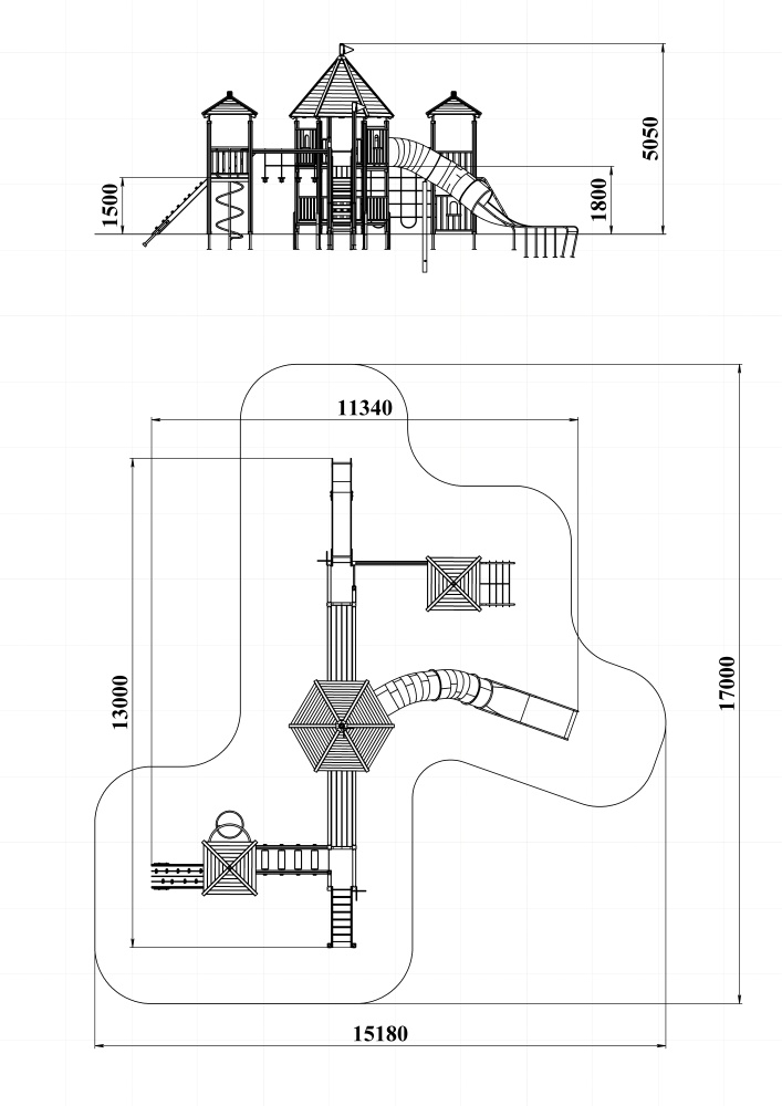 ДИК 5.12 Детский игровой комплекс Н=1500, 1800 