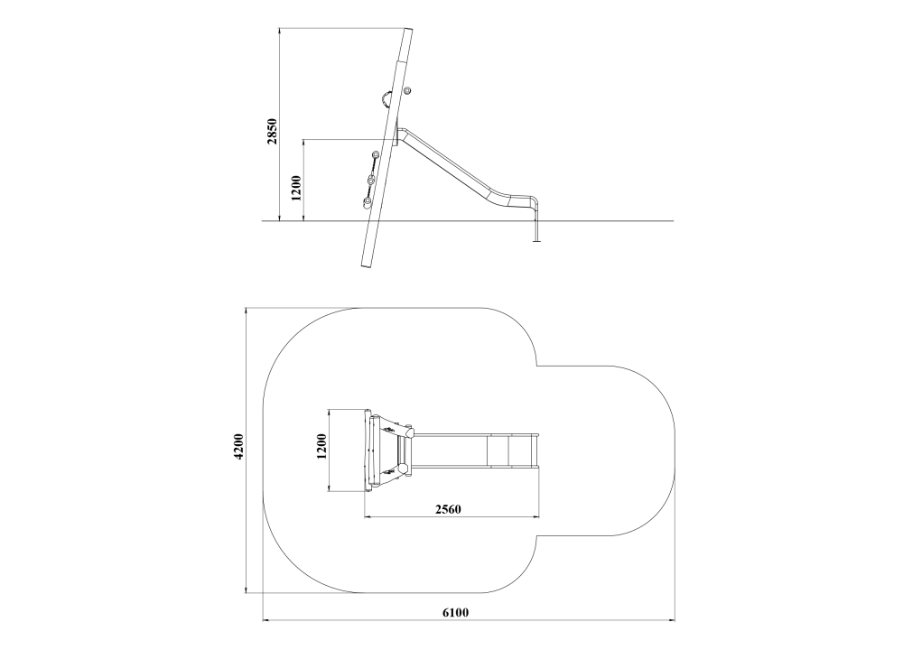 ДП 4.135-В01 Нержавеющая горка на бревнах 1200 мм