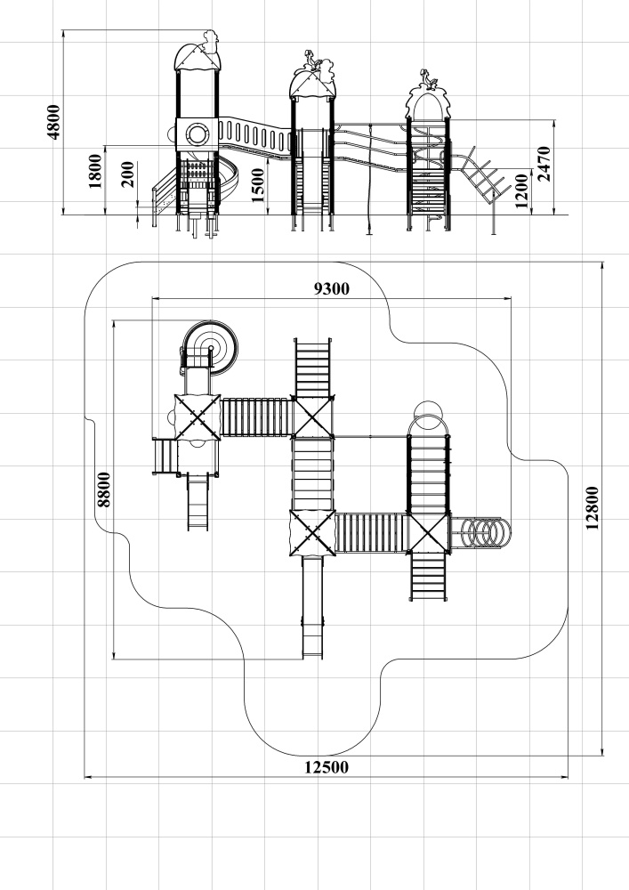 ДИК 4.215-ДПК Детский игровой комплекс Н=1500 мм, 1800 мм