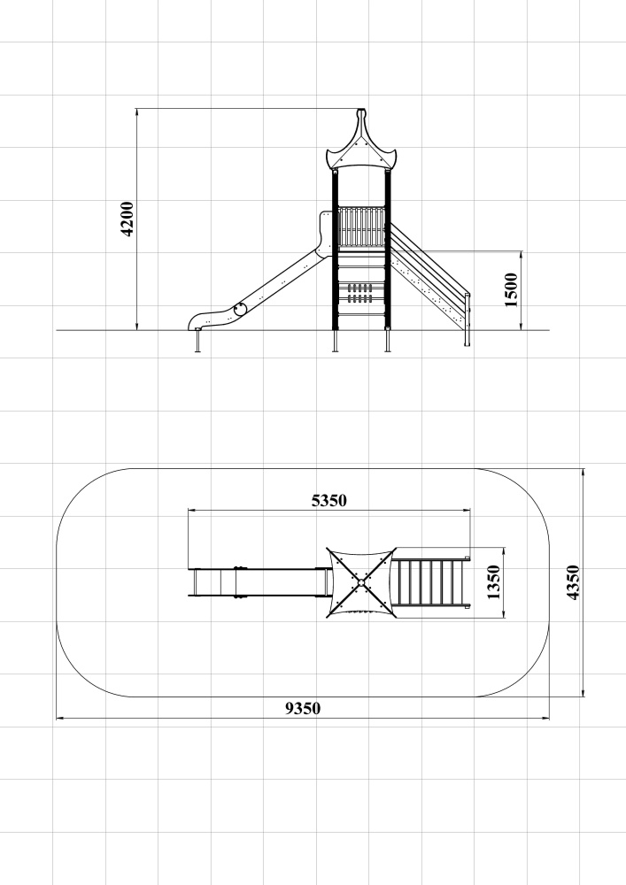 ДИК 1.013-ДЕРЕВО Детский игровой комплекс  Н=1500