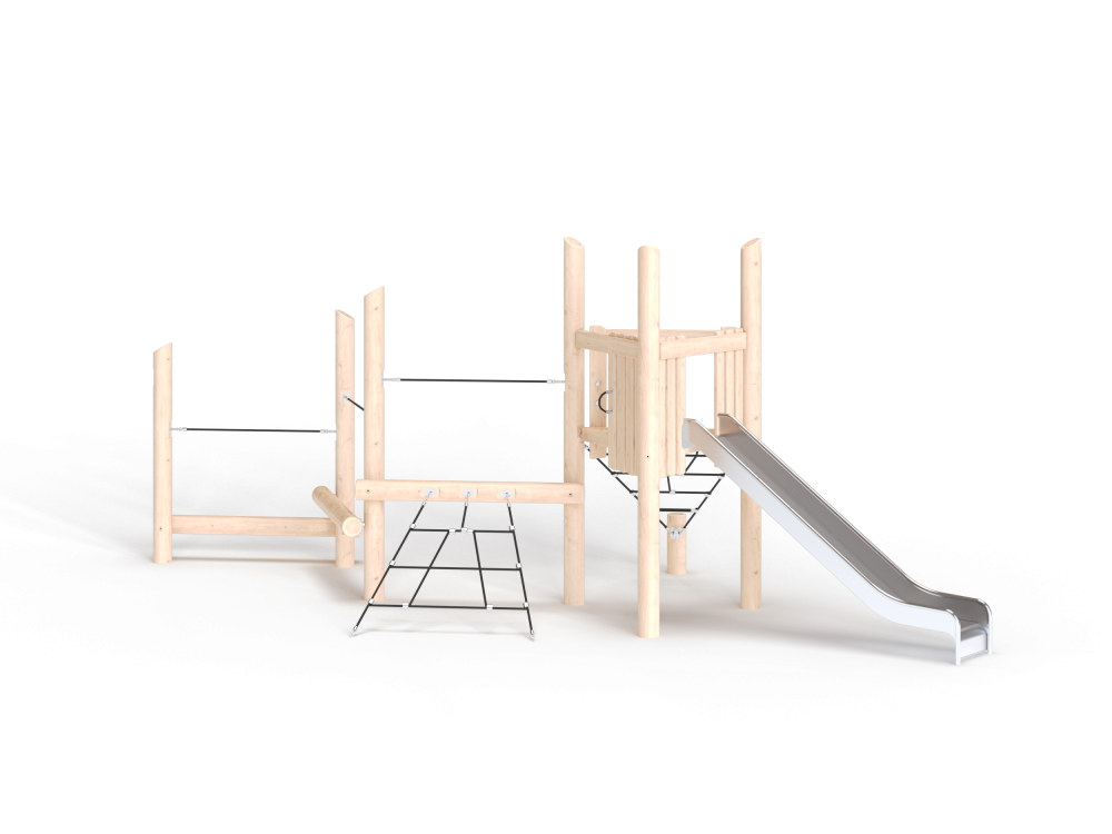 ДП 4.130-КВ05 Комплекс из бревен с горкой нержавеющей