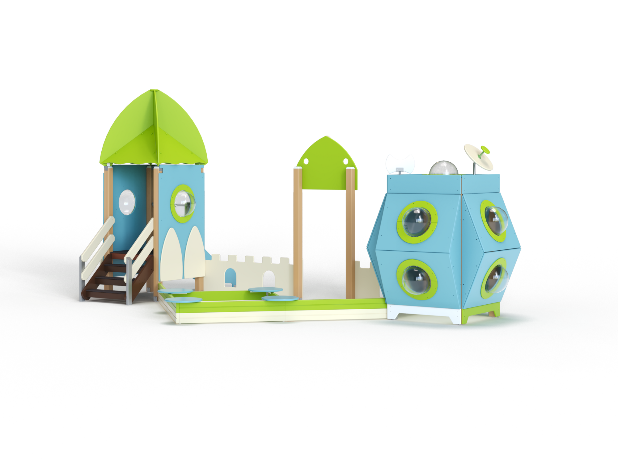 МФ 3.48-ДПК Песочный дворик с горкой Н=700 мм