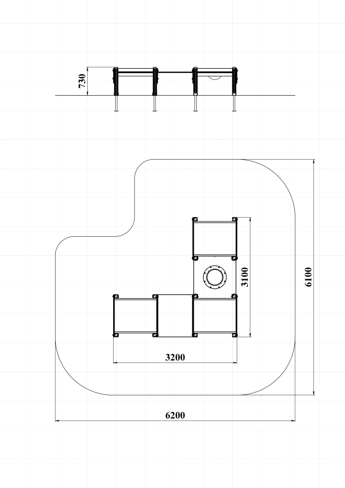 МФ 3.503-ДЕРЕВО Стол-песочница тройная низкая