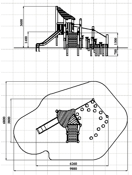 ДП 4.141-К Игровой комплекс на холм со ступенями