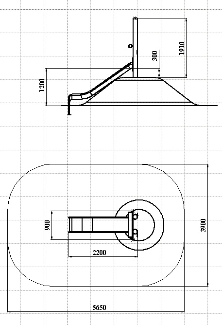 ДП 4.135-К Нержавеющая горка на склон 1200 мм