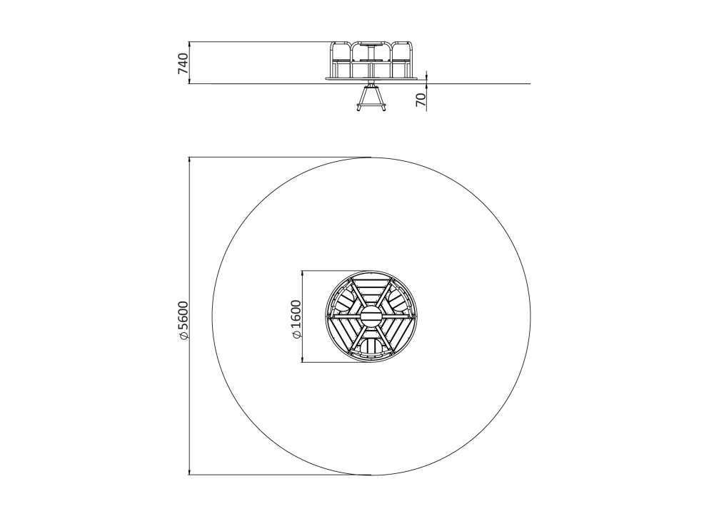 ДИО 2.453 Карусель Деревянная платформа с перилами