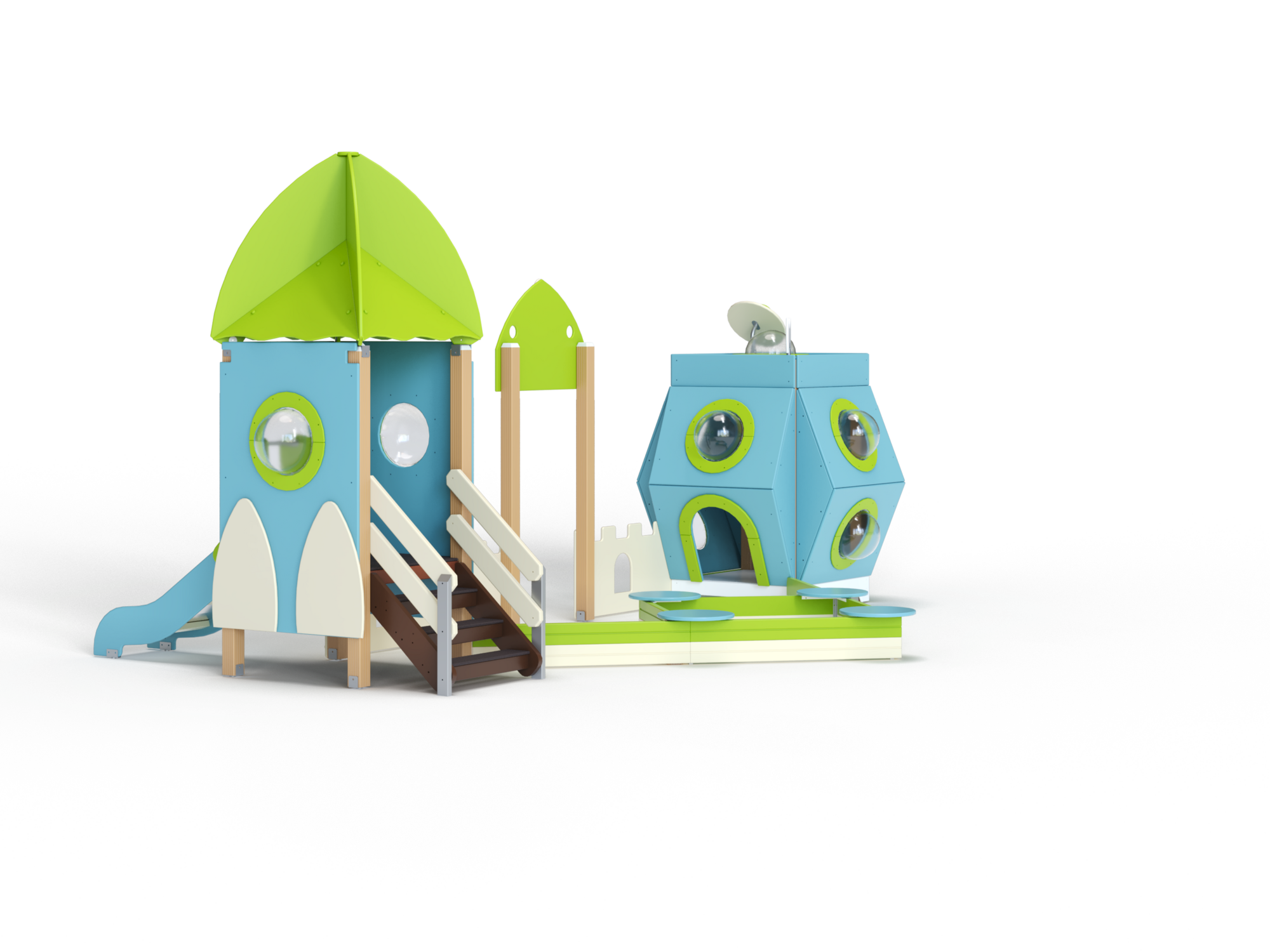 МФ 3.48-ДПК Песочный дворик с горкой Н=700 мм