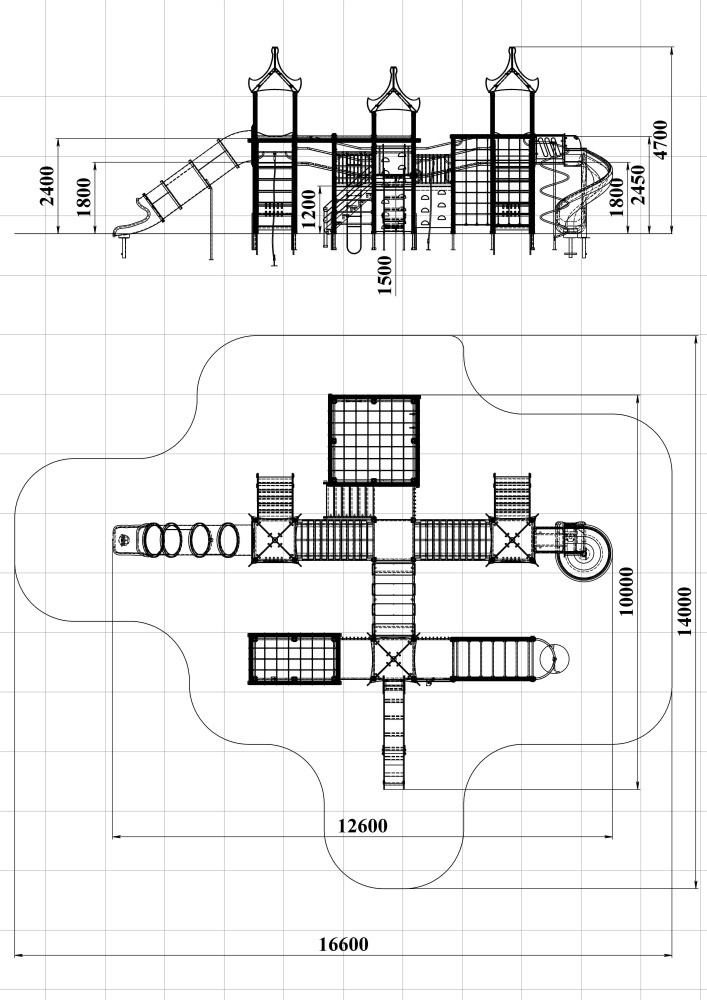 ДИК 5.052-ДЕРЕВО Детский игровой комплекс Н=1500 мм, 1800 мм