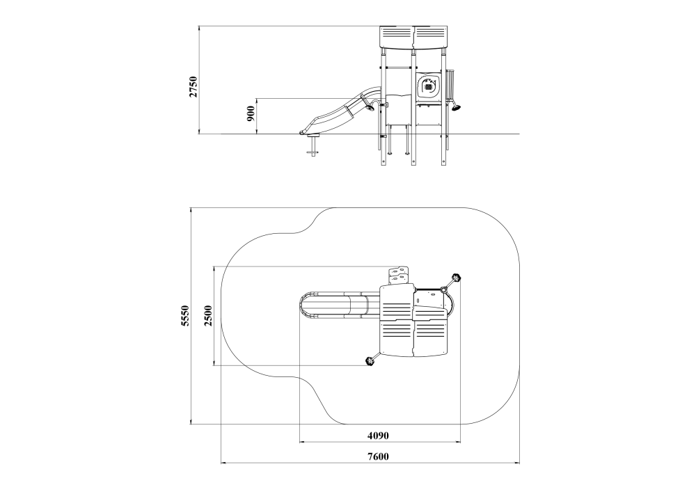 УК 7.404 Игровой домик с горкой
