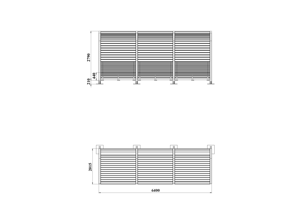 МФ 9.103 Навес над лавочкой 3 секции 6 метров (без скамьи)