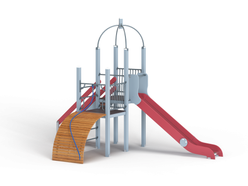 ДИК 1.225-ДЕРЕВО Детский игровой комплекс Горка с трапом Н=1500