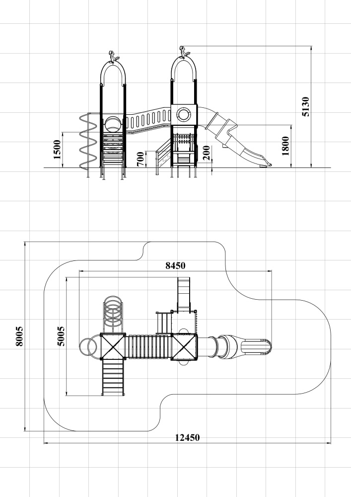 ДИК 9.023-ДЕРЕВО Детский игровой комплекс Н=700 мм, 1800 мм