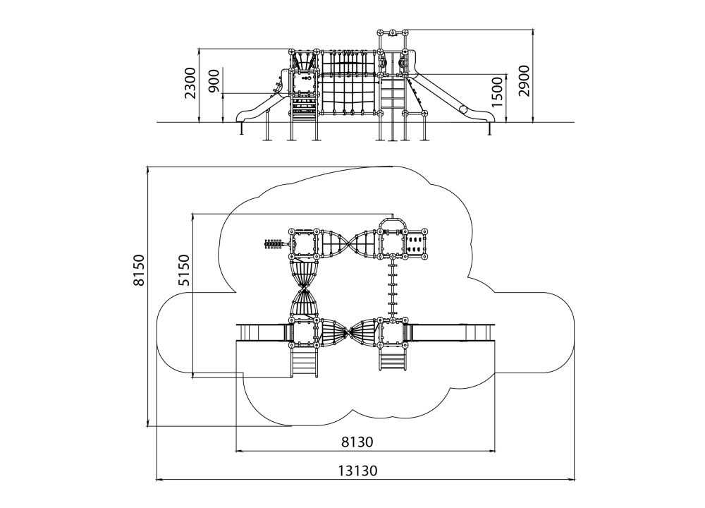 УК 7.508.11 Макси комплекс с горками и сетками цинк
