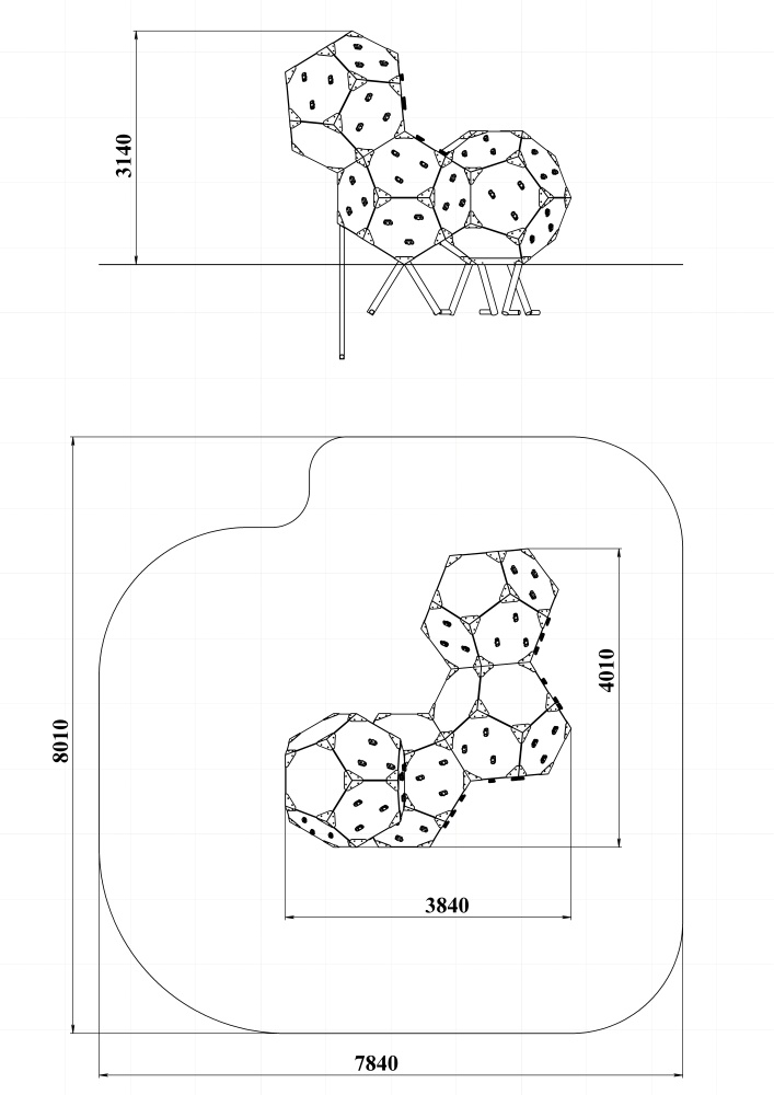 УК 7.871 Пятиугольники 4 шт с камнями из фанеры