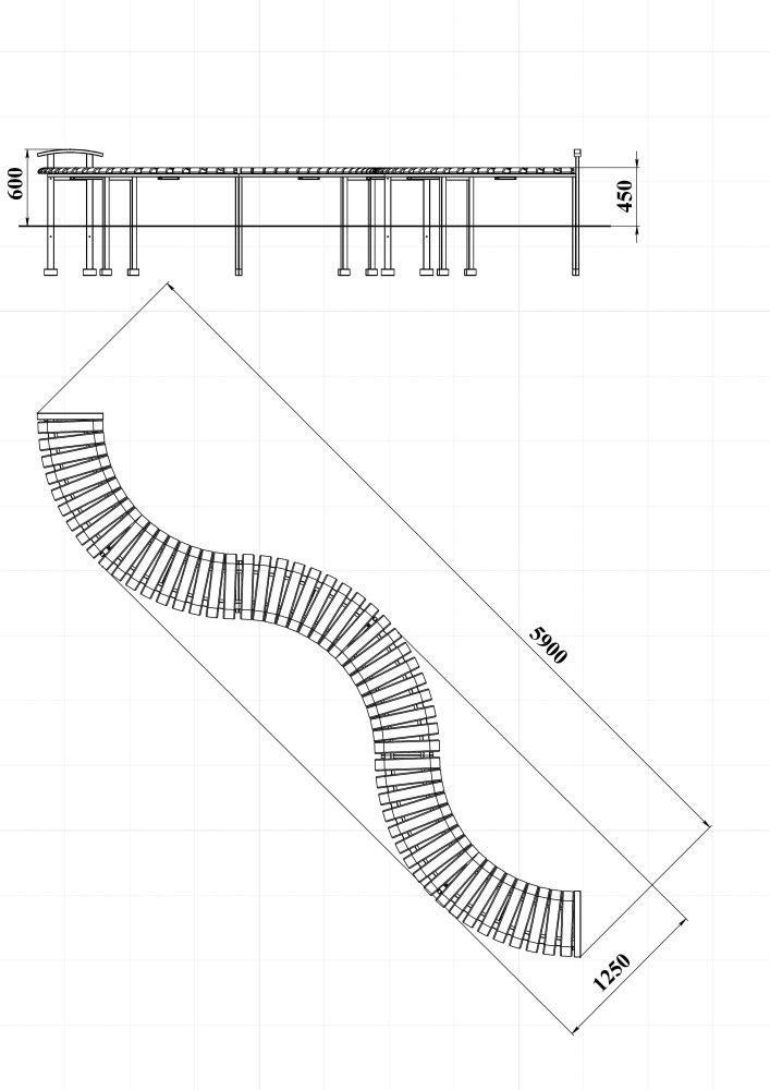 МФ 1.166 Лавочка Парк волна