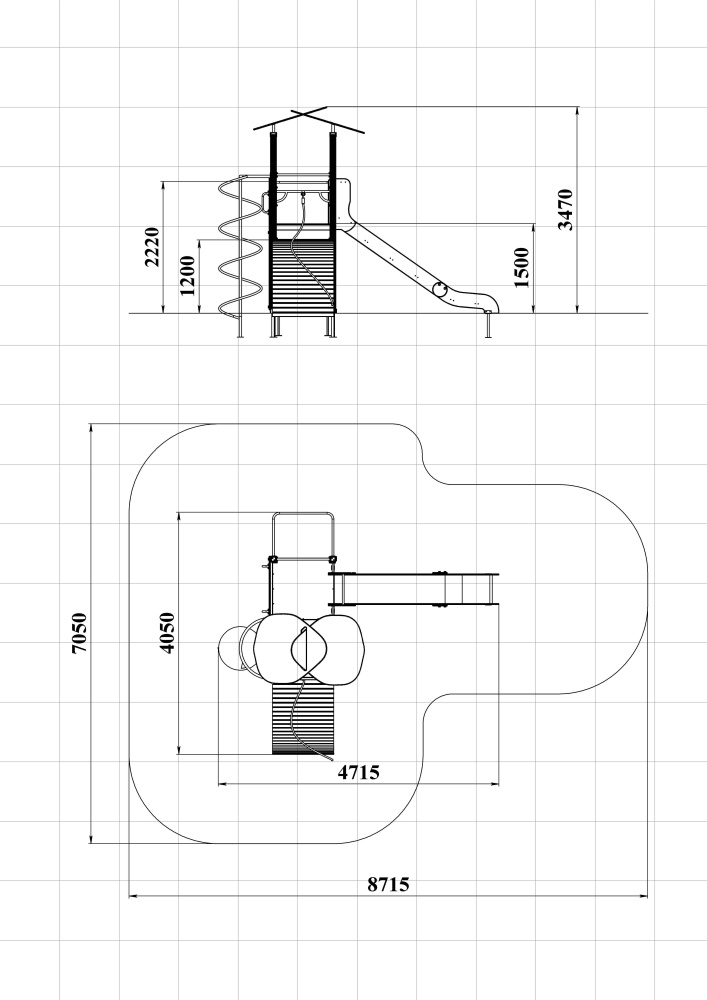 ДИК 1.230-ДЕРЕВО Детский игровой комплекс с горкой H=1500 мм