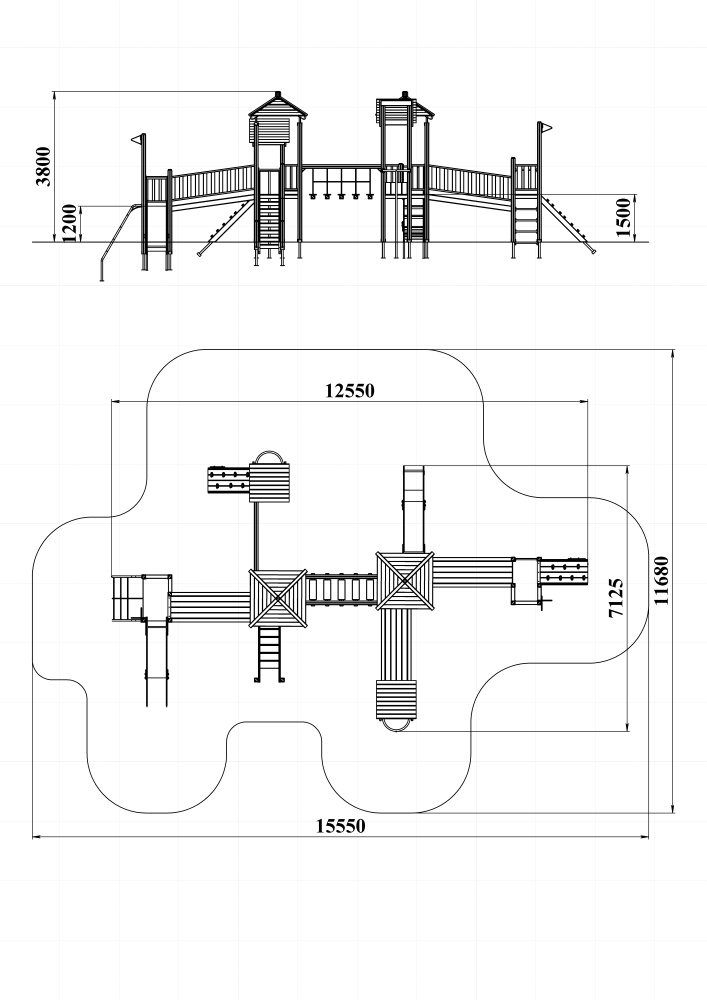 ДИК 5.11 Детский игровой комплекс Н=1200 мм, 1500 мм