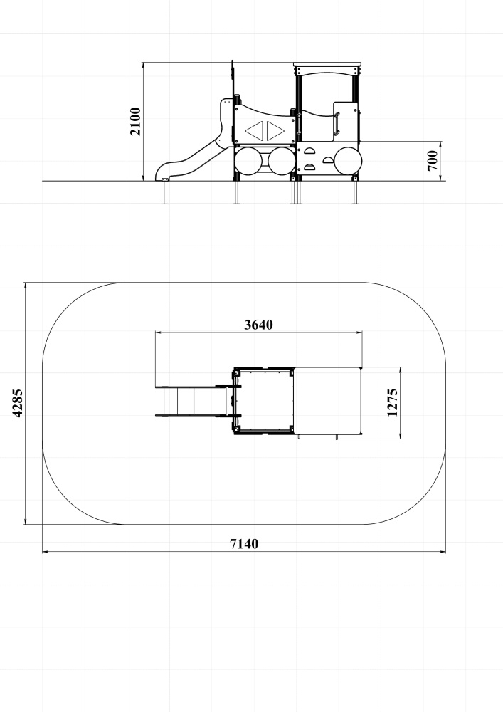 МФ 4.05-ДПК Паровоз с горкой Н=700 мм