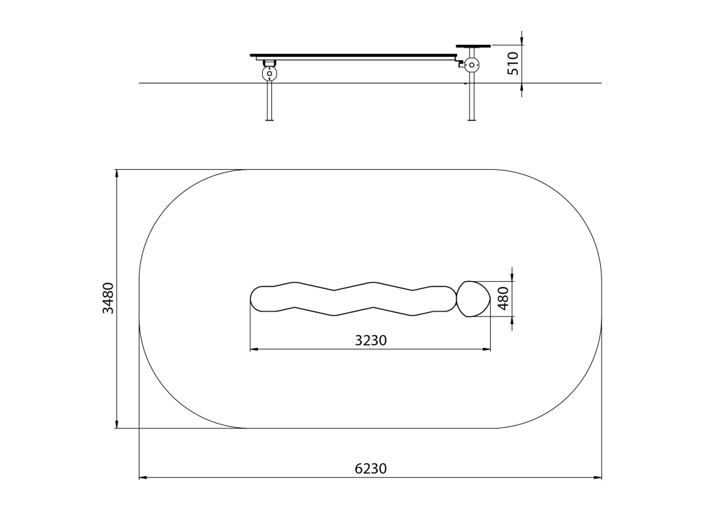 ДИО 3.34.11 Качалка на шарнире Змейка цинк